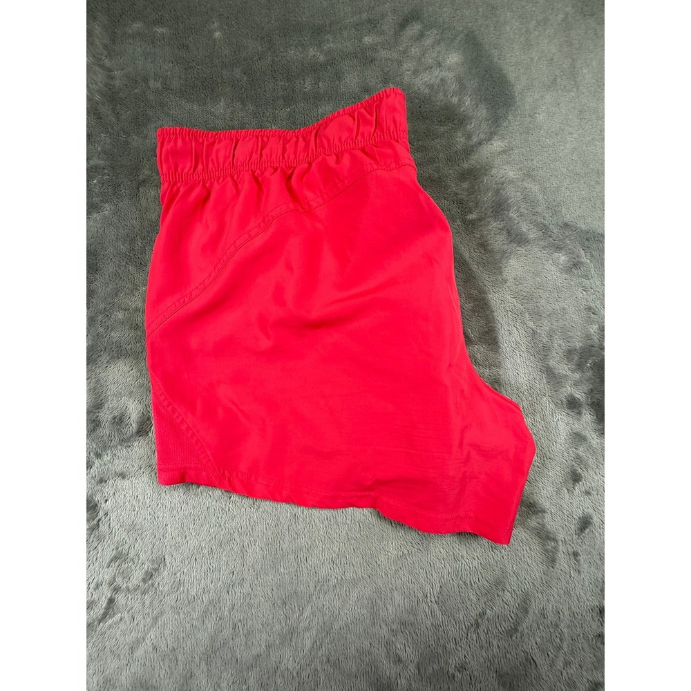 Athletic Works Womens Red Running Shorts XL 16-18 Mesh Trim Built-in Liner 3in